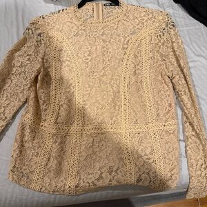 Zara Women's Cream Lace Top